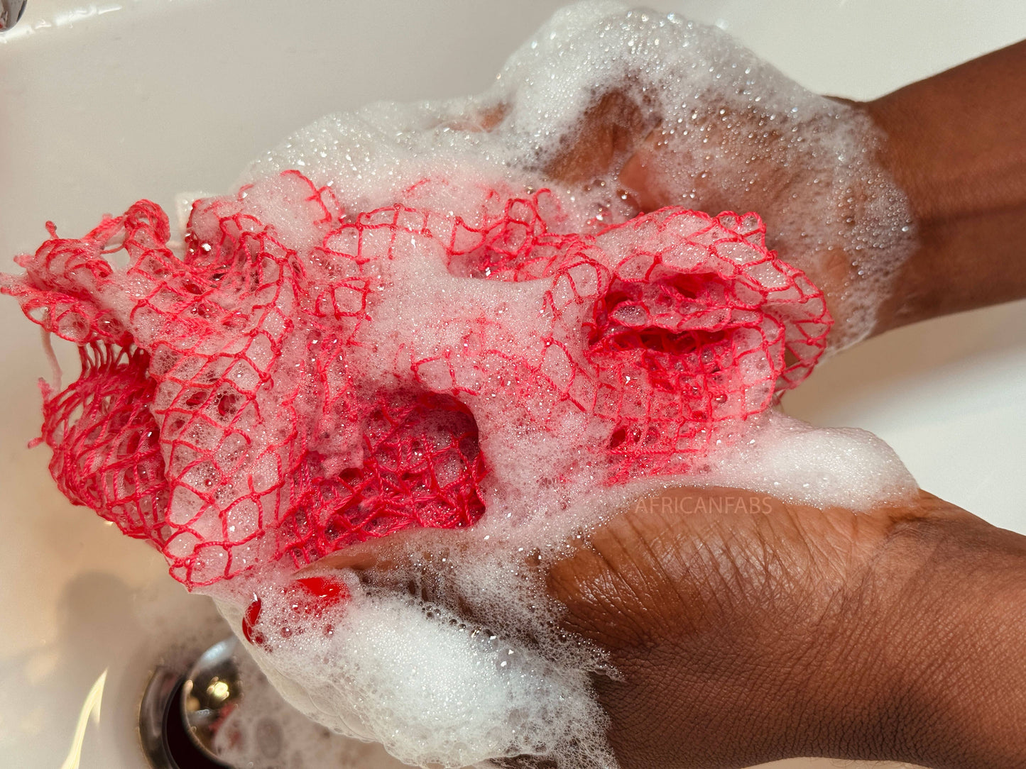 African net sponge / African exfoliating net / Sapo sponge - Dark pink