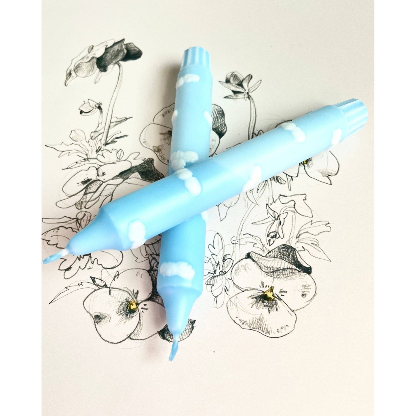 Dreamy Sky - Dip Dye 3d Taper Candles Duo - 2 candles