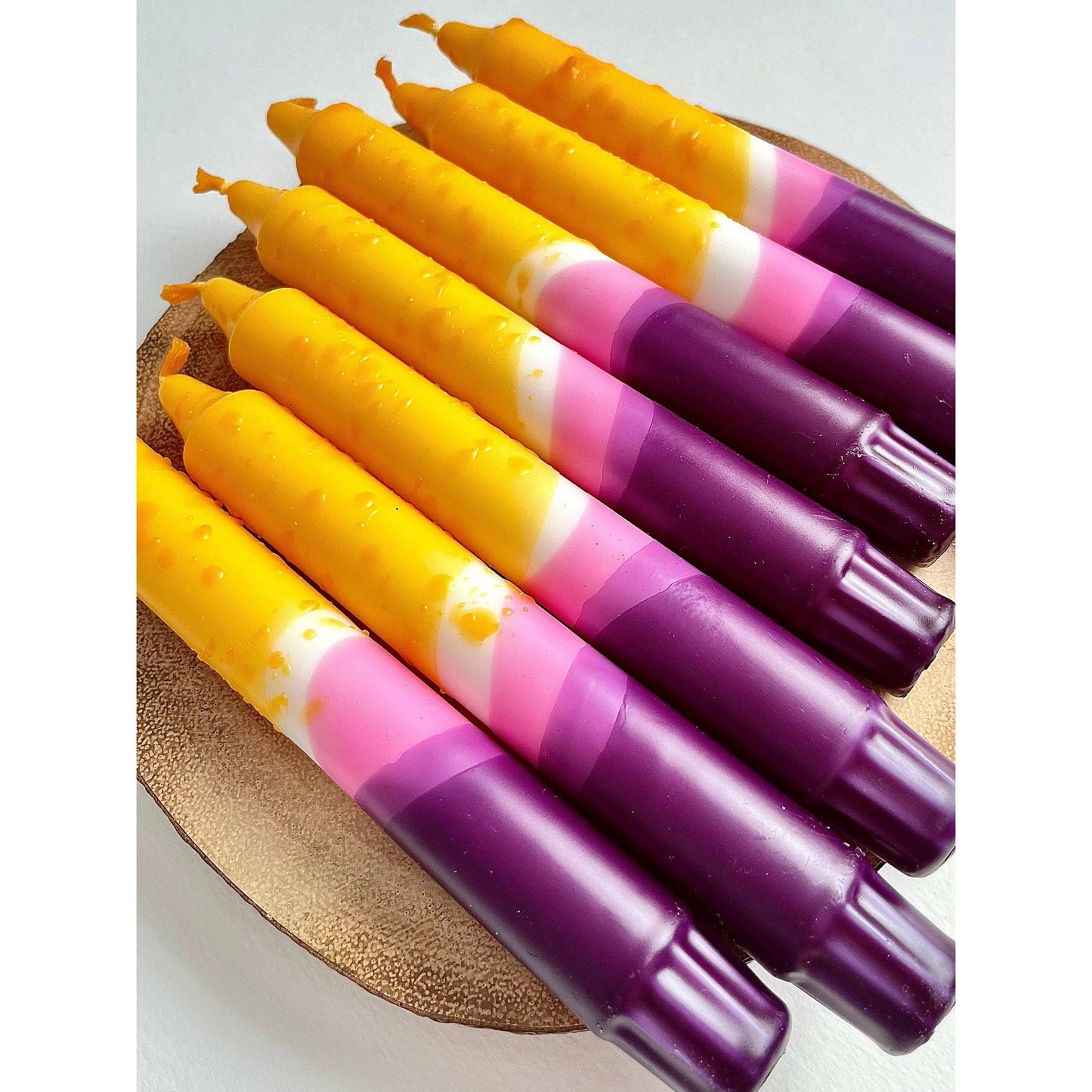 Passion Fruit - Dip Dye Taper Candles Duo - 2 candles