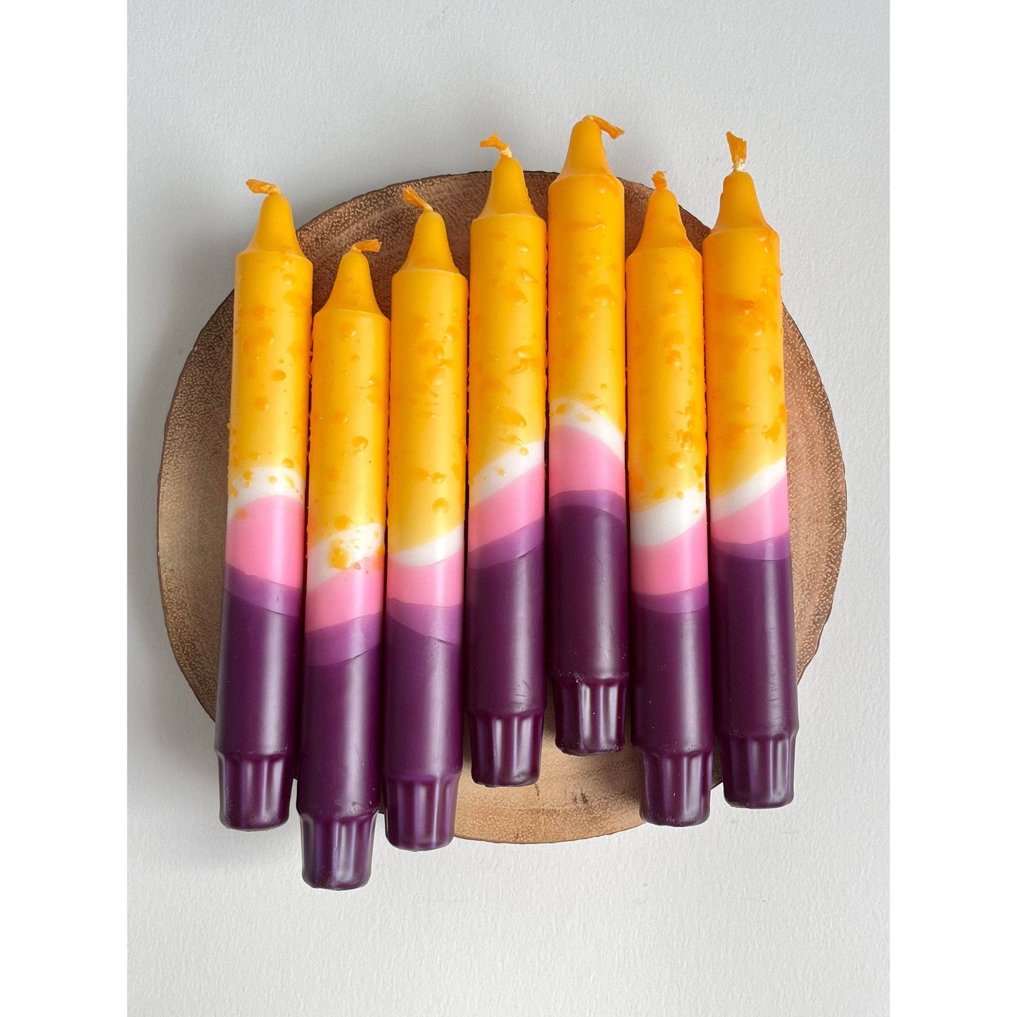 Passion Fruit - Dip Dye Taper Candles Duo - 2 candles