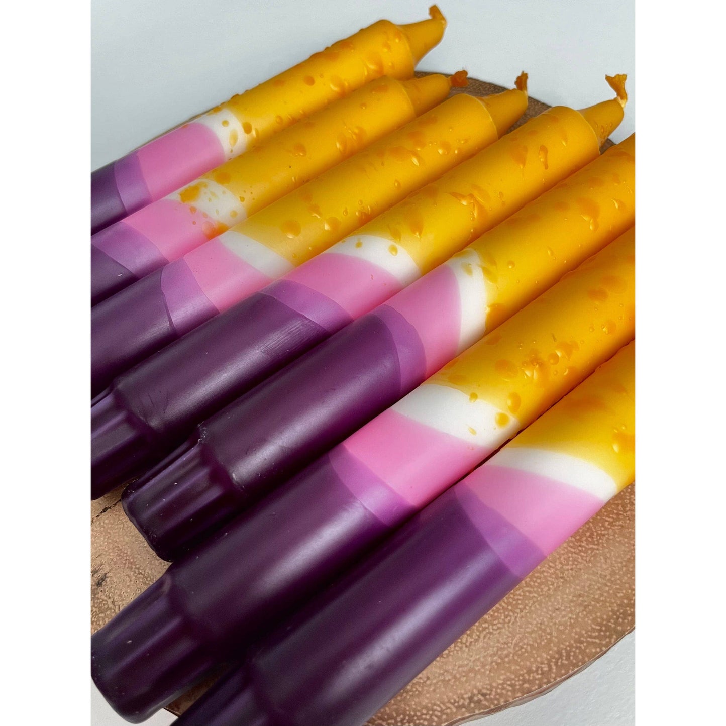 Passion Fruit - Dip Dye Taper Candles Duo - 2 candles