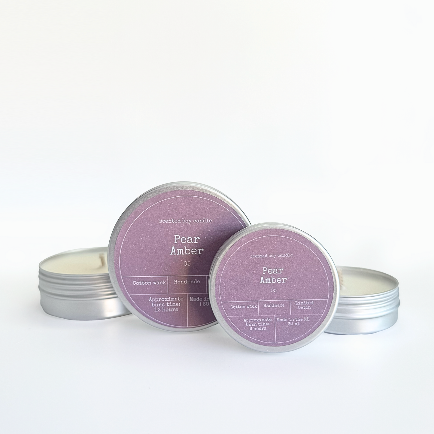 SOY WAX SCENTED CANDLE | AMBER & PEAR: Small
