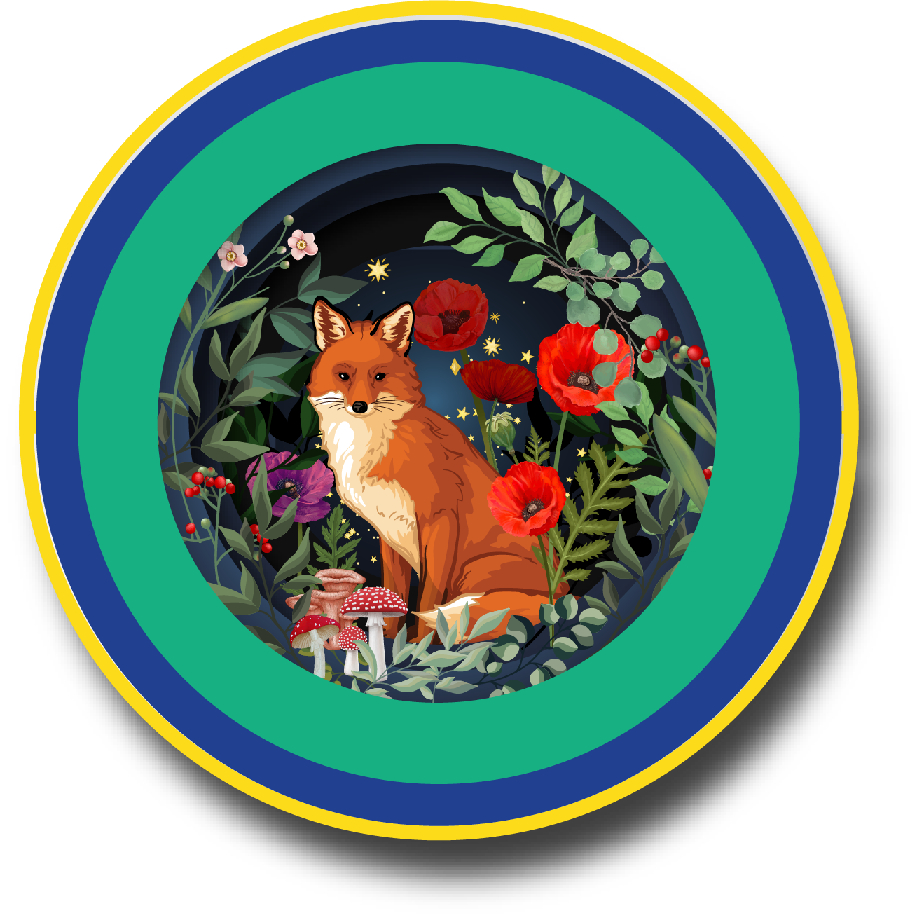 A cup of tea pop up card - Fox (includes envelope)
