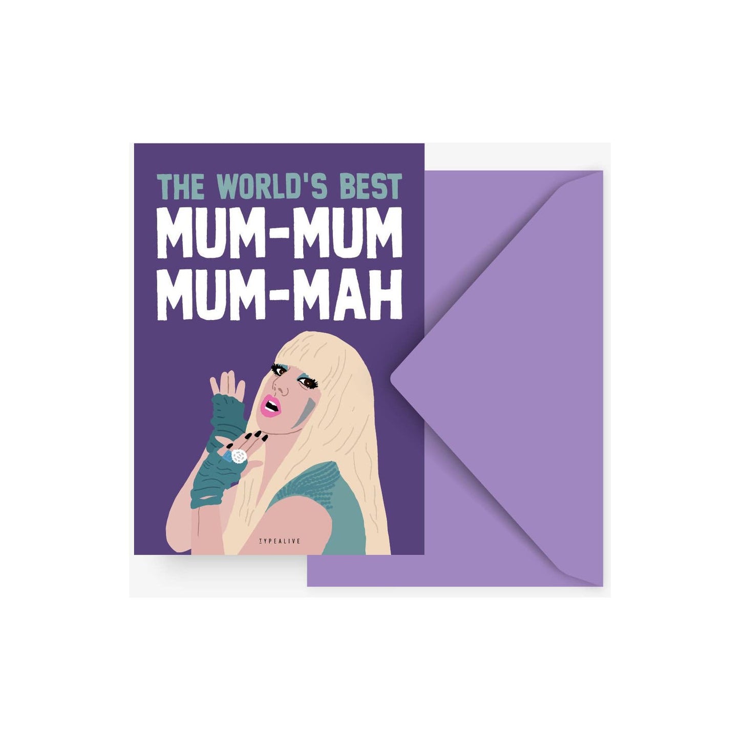 Postcard/World's Best Mum-Mum-Mum (envelope not included - please add one)