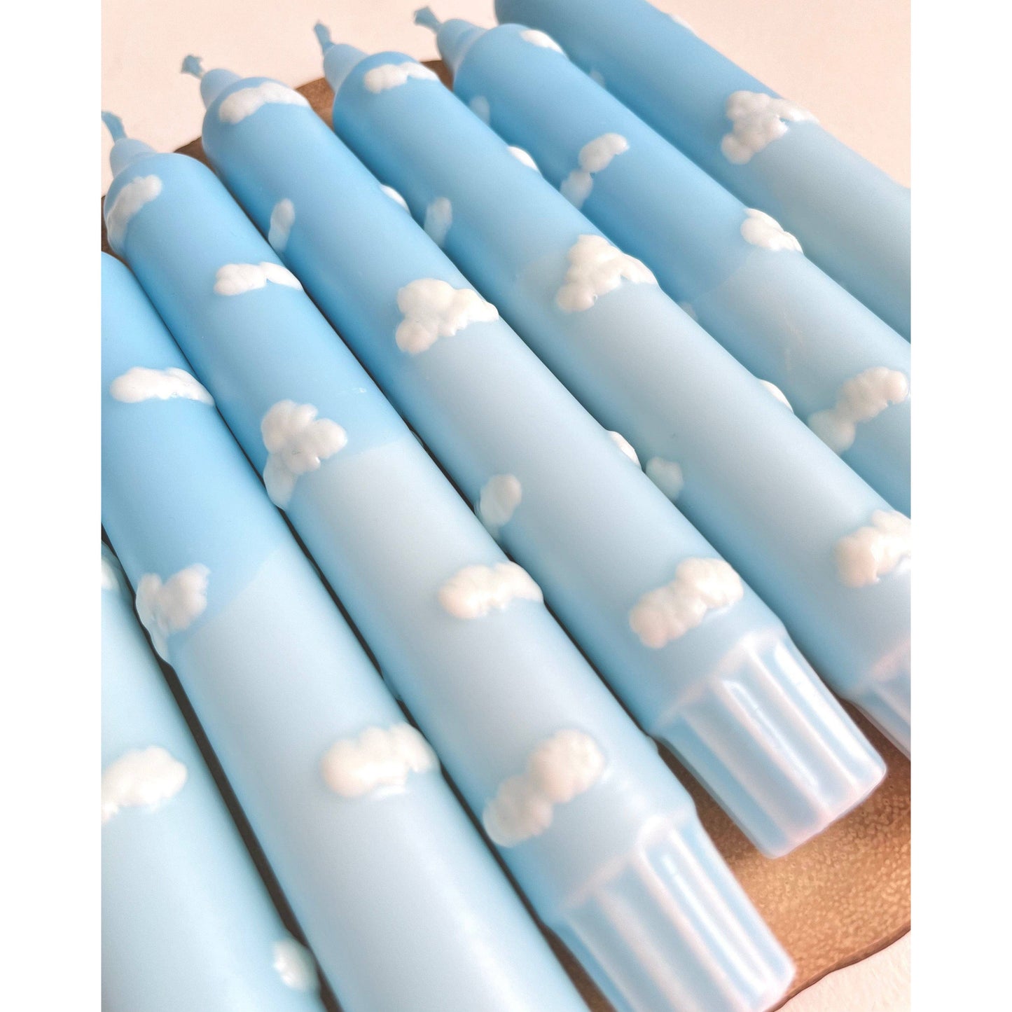 Dreamy Sky - Dip Dye 3d Taper Candles Duo - 2 candles