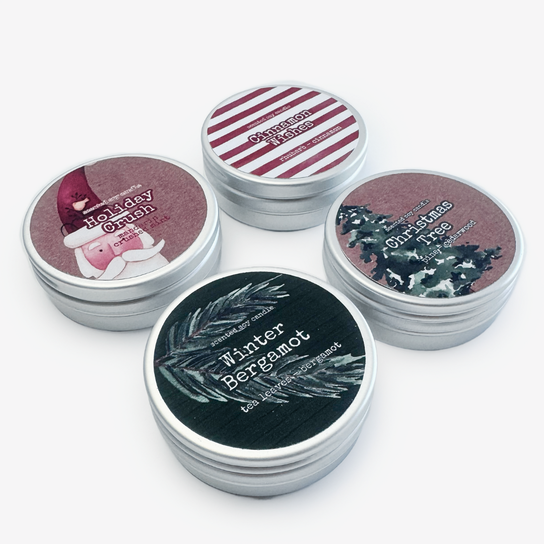 CHRISTMAS SOY WAX SCENTED CANDLE GIFT SET: GIFT Set (4pcs)