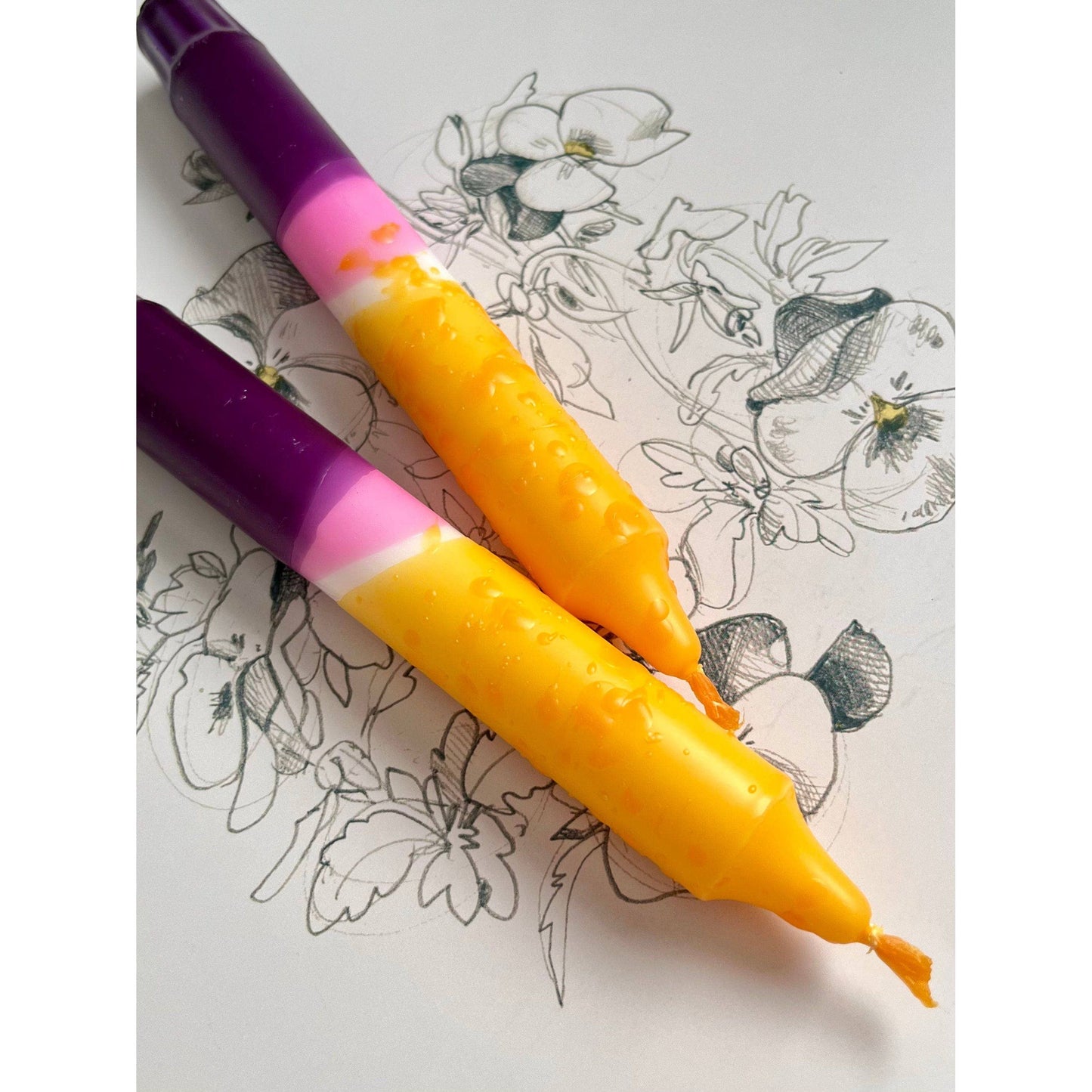 Passion Fruit - Dip Dye Taper Candles Duo - 2 candles