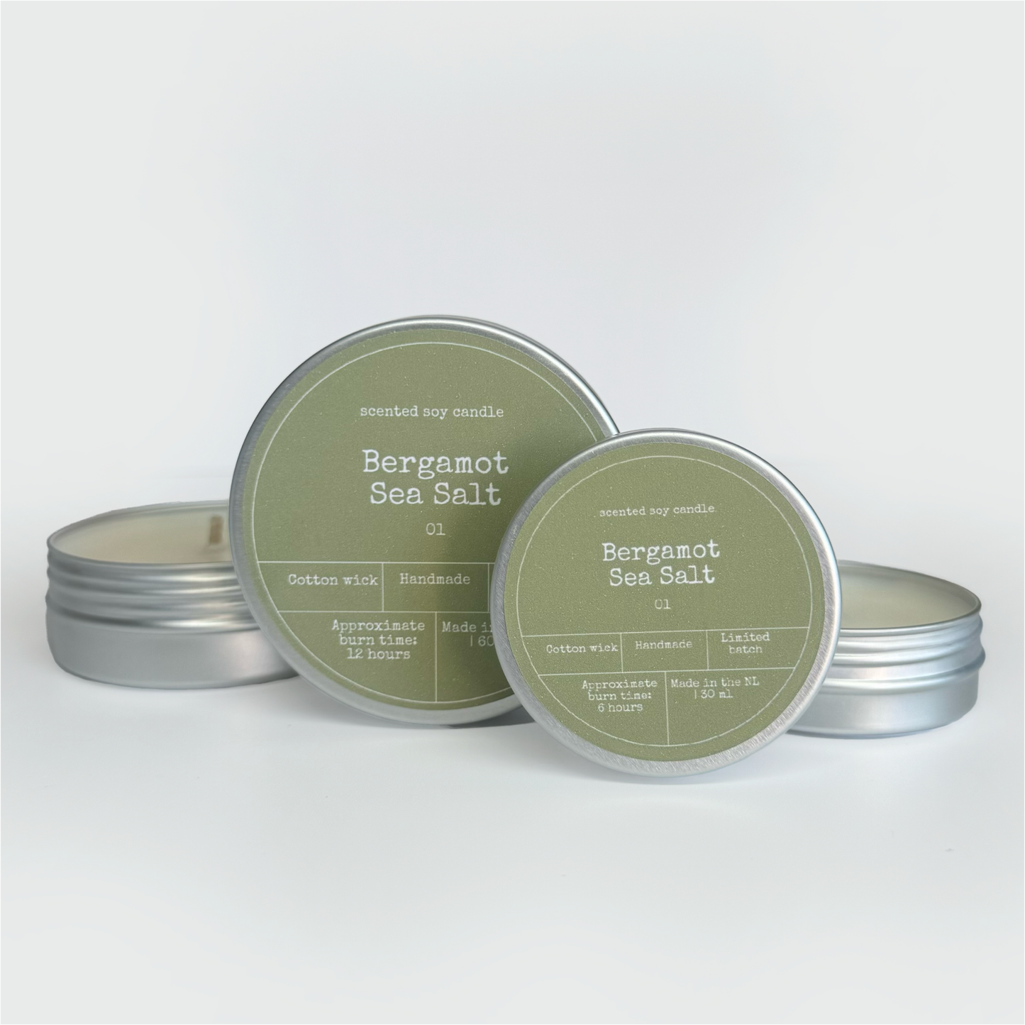 SOY WAX SCENTED CANDLE | BERGAMOT & SEA SALT: Small