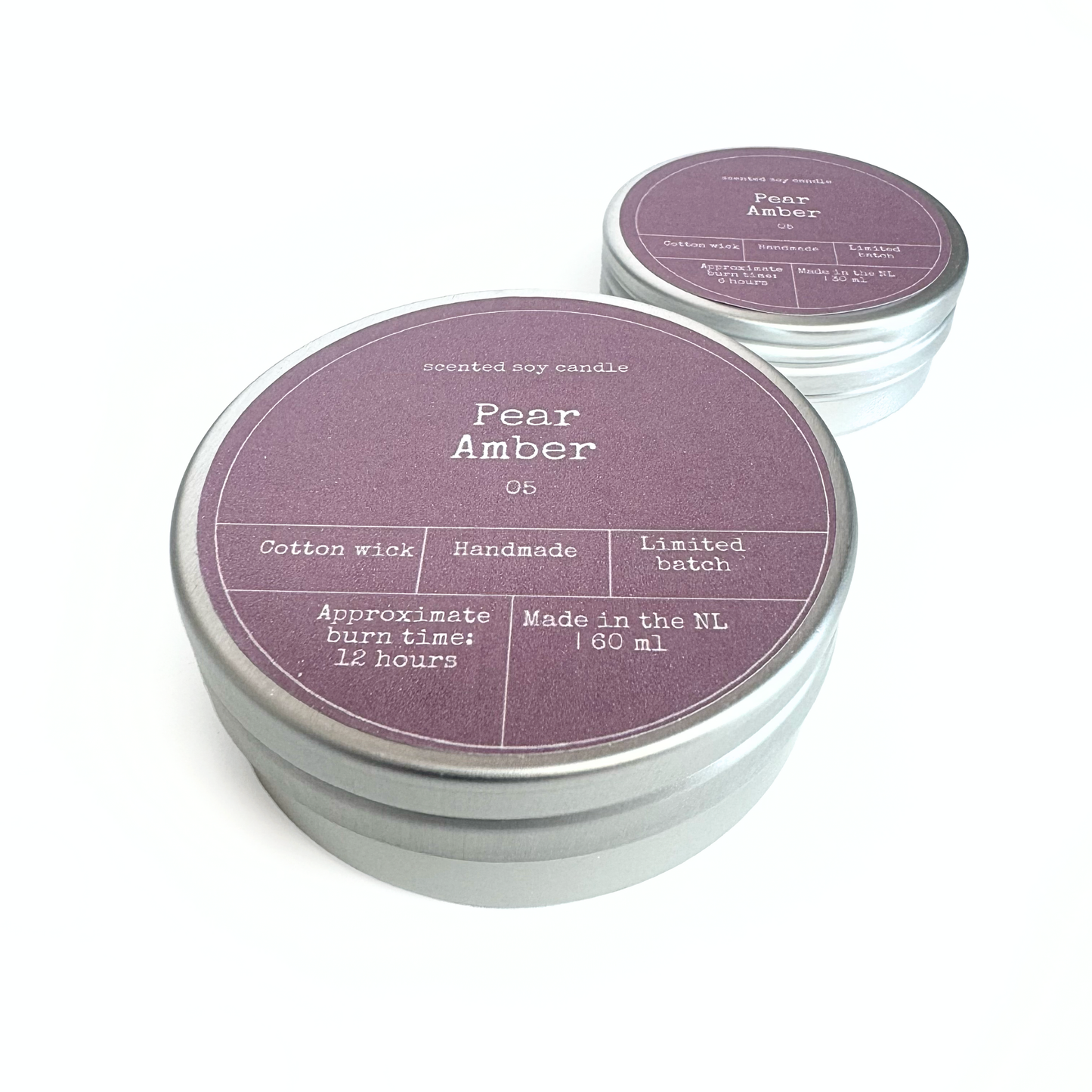 SOY WAX SCENTED CANDLE | AMBER & PEAR: Small