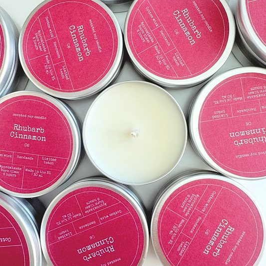 SOY WAX SCENTED CANDLE | RHUBARB & CINNAMON: Small