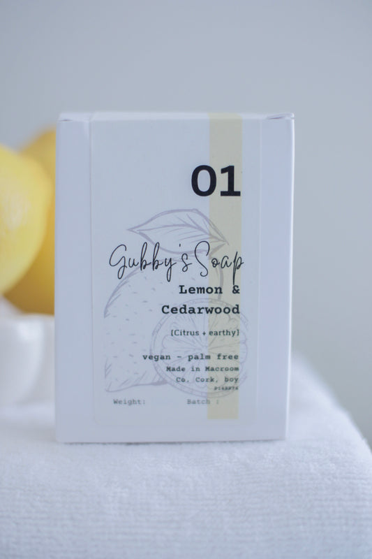 Handmade Vegan Soap - Palm Free - 01 - Lemon & Cedarwood