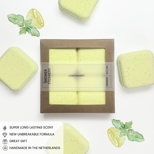 Natural Shower Steamers | Gift Pack 4PCS | Lemon & Mint | 240g