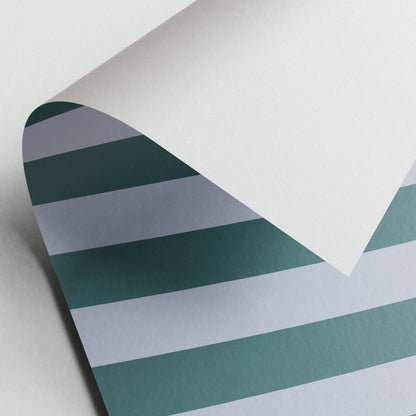 Gift wrapping paper - stripes - green/lilac - No. 246