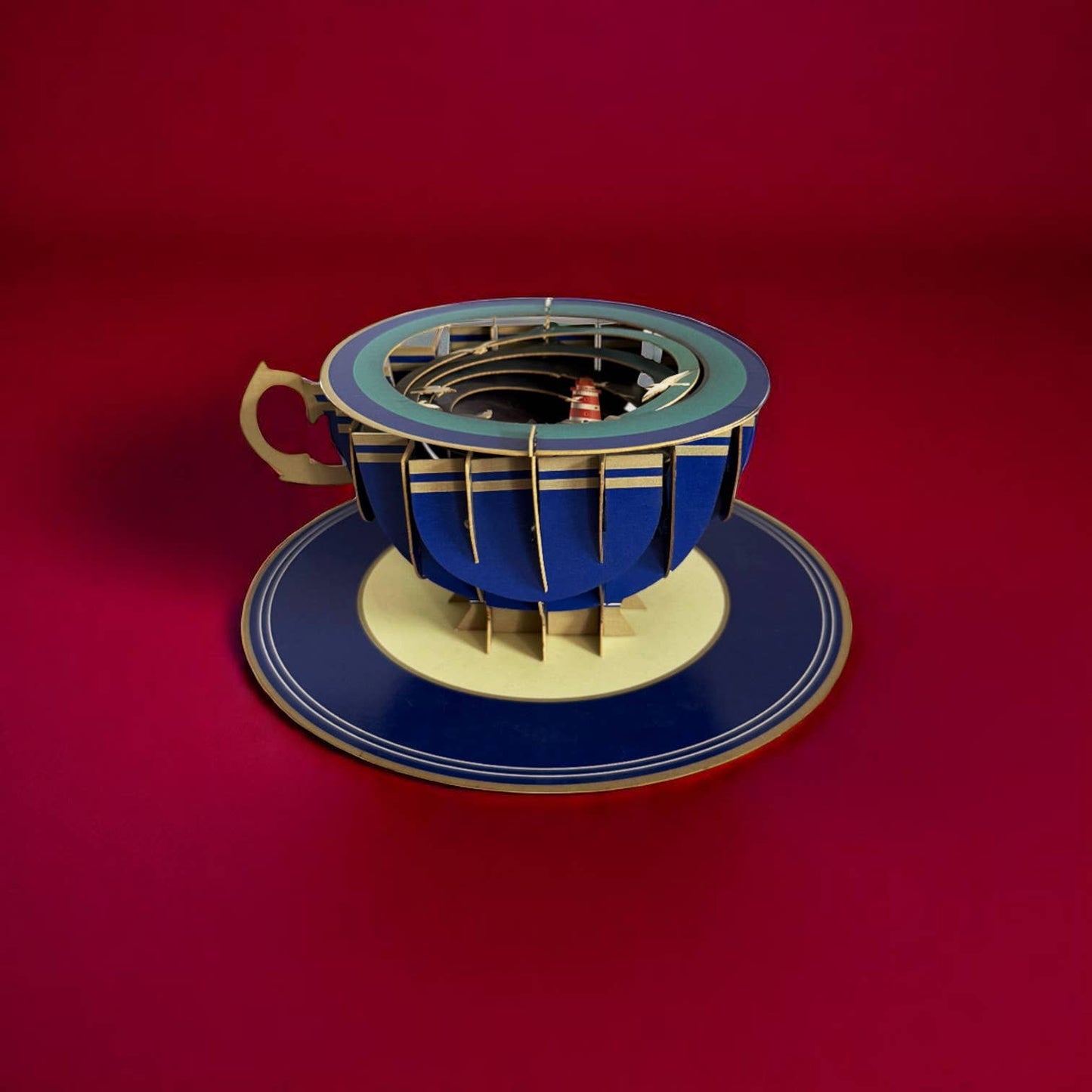 A cup of tea pop up card - Lighthouse (includes envelope)