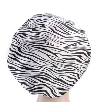 White tiger Satin Hair Bonnet ( Satin Night sleep cap )