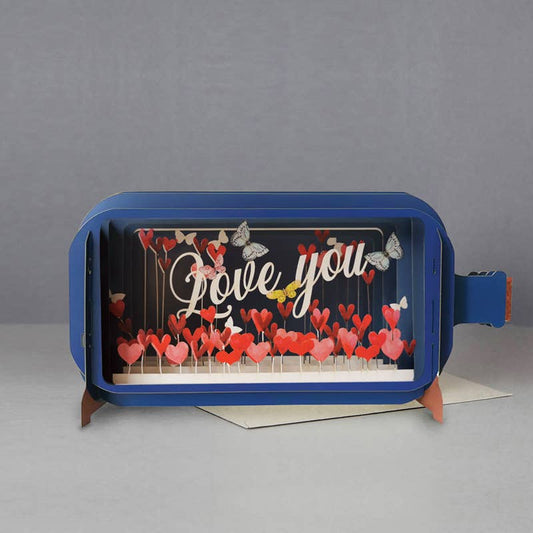 Message in a Bottle - Valentines Day card (includes envelope)