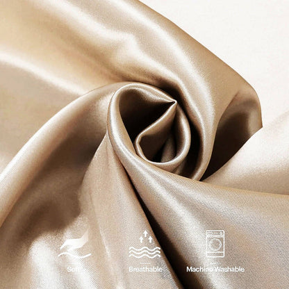 Satin pillow case kaki 60 x 70 cm standard pillow size - Silky satin pillowcase