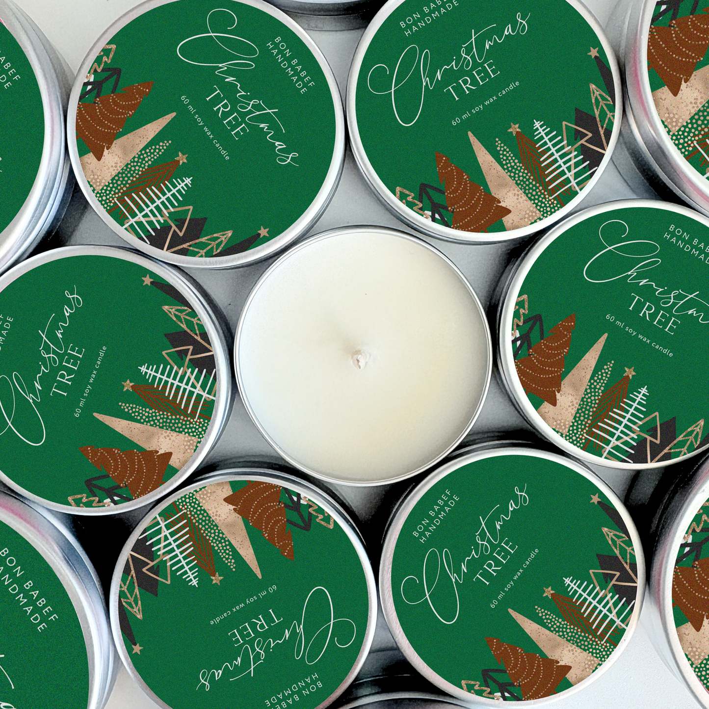 CHRISTMAS SOY WAX SCENTED CANDLE | CHRISTMAS TREE: Small