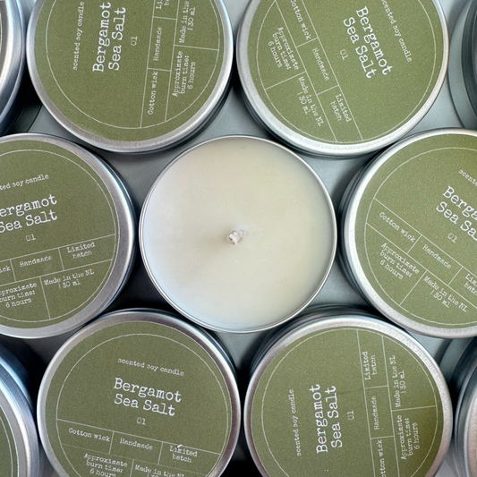 SOY WAX SCENTED CANDLE | BERGAMOT & SEA SALT: Small