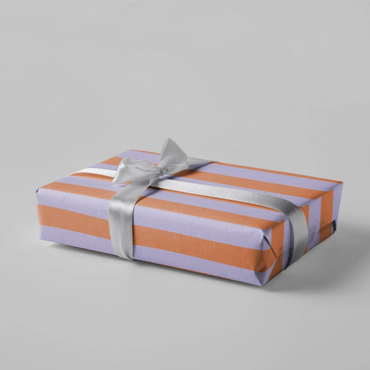 Gift wrapping paper - purple/orange stripes - No. 224