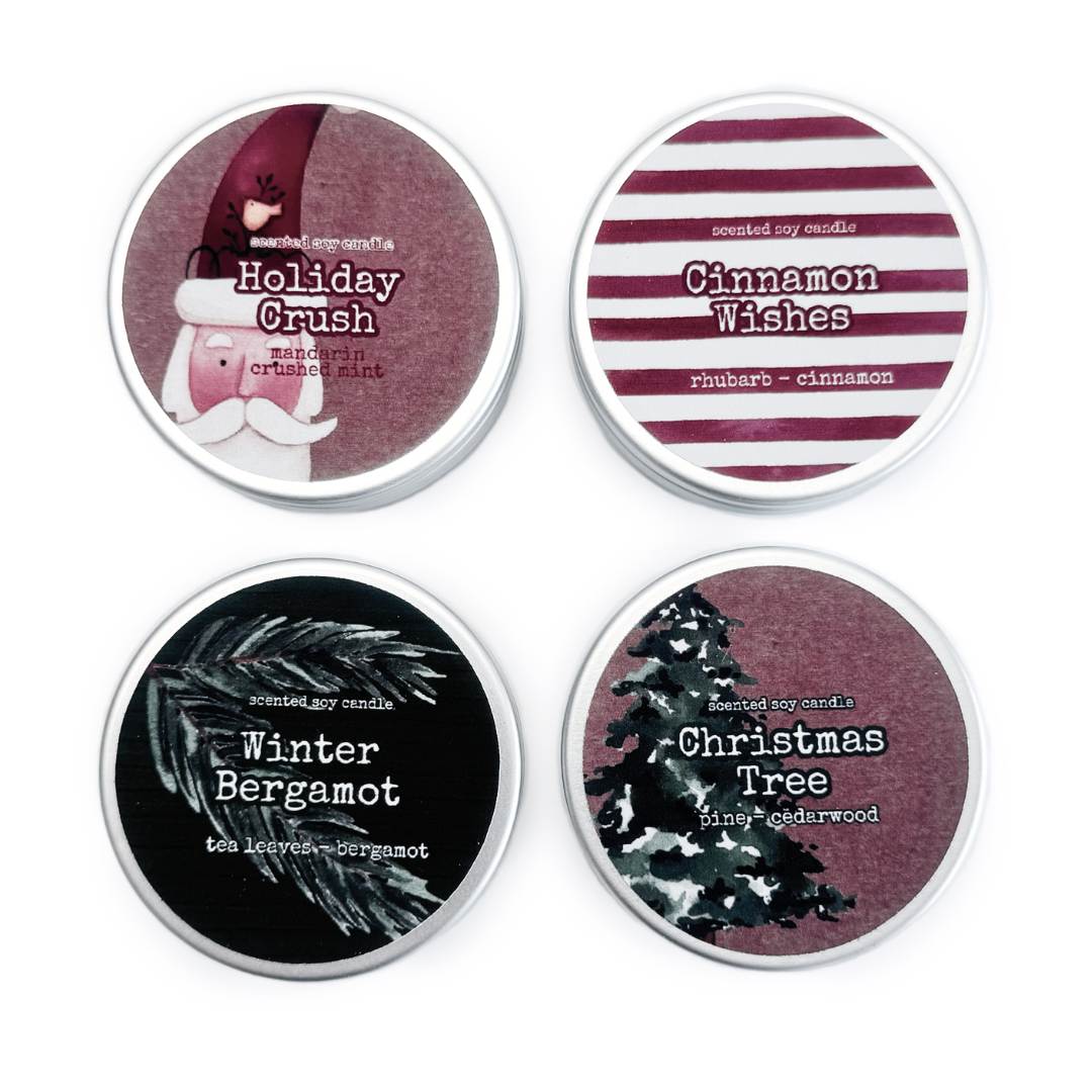 CHRISTMAS SOY WAX SCENTED CANDLE GIFT SET: GIFT Set (4pcs)
