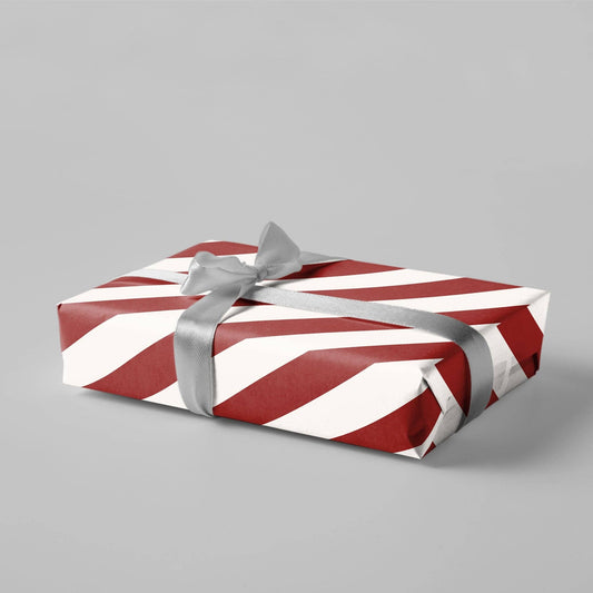 Gift Wrapping paper - red/white stripes - No. 226