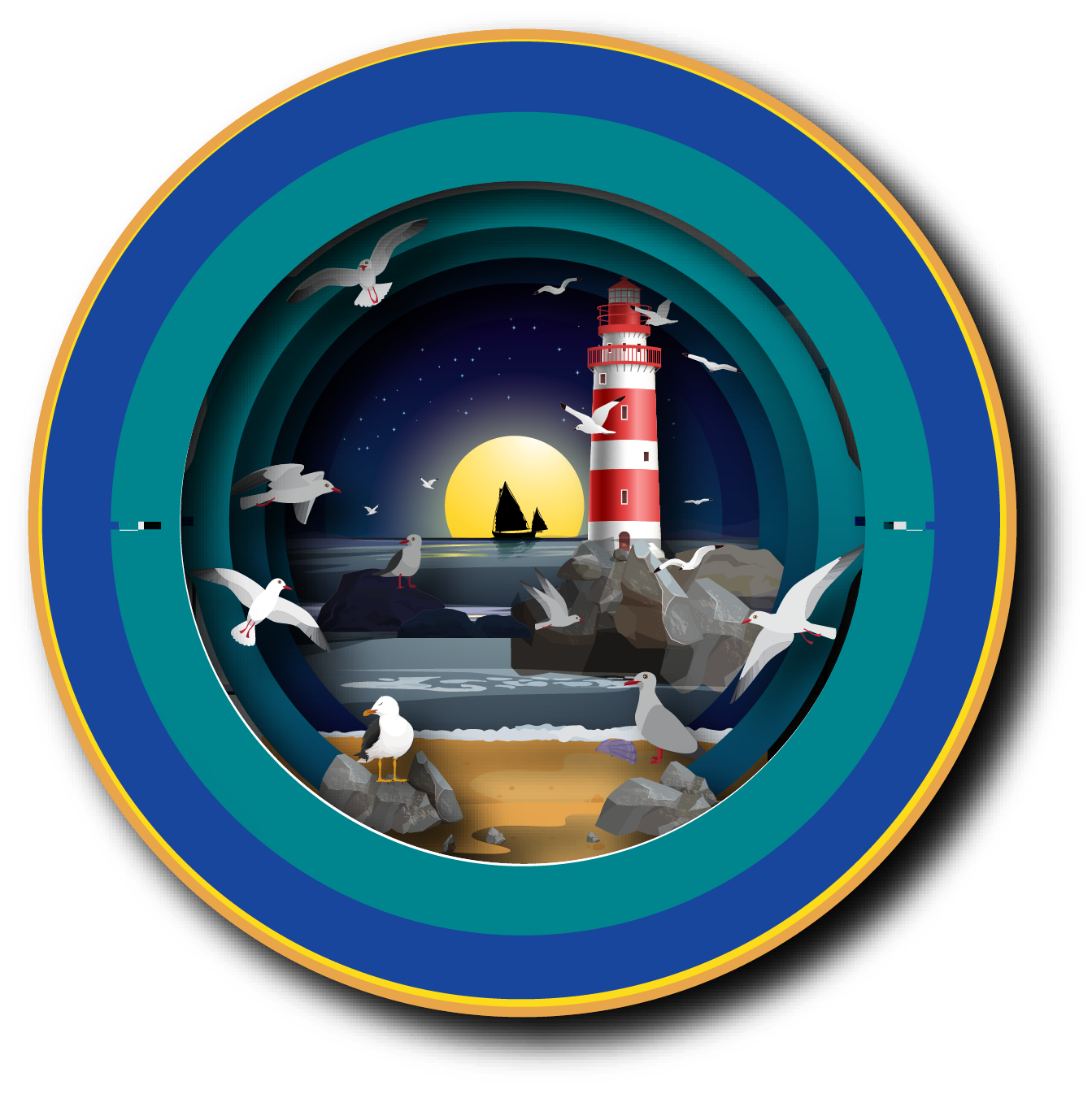 A cup of tea pop up card - Lighthouse (includes envelope)