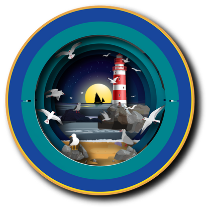 A cup of tea pop up card - Lighthouse (includes envelope)