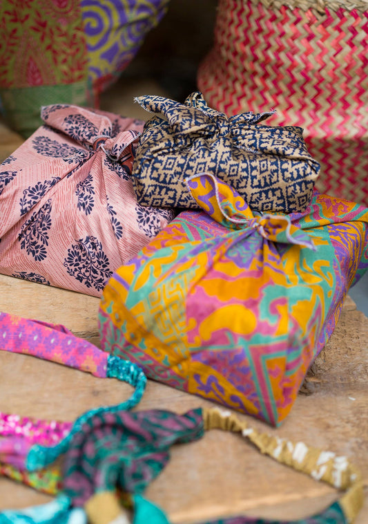 Recycled Sari Gift Wrap - 4 pack