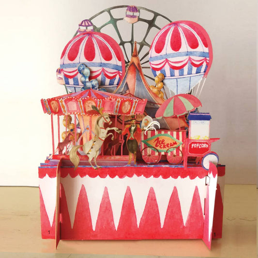 3rd printed card - Children's pop up card - Funfair (includes envelope)