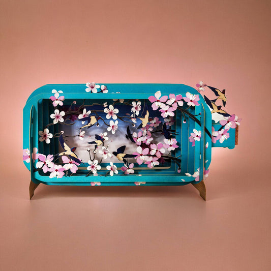 Message in a Bottle Pop Up Card - Sakura (Cherry Blossom) (includes envelope)