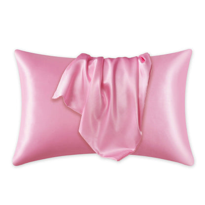Satin pillow case Pink 60 x 70 cm standard pillow size - Silky satin pillowcase