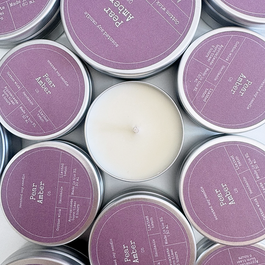 SOY WAX SCENTED CANDLE | AMBER & PEAR: Small