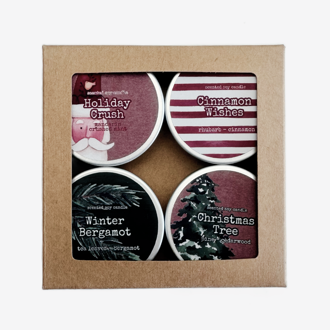 CHRISTMAS SOY WAX SCENTED CANDLE GIFT SET: GIFT Set (4pcs)