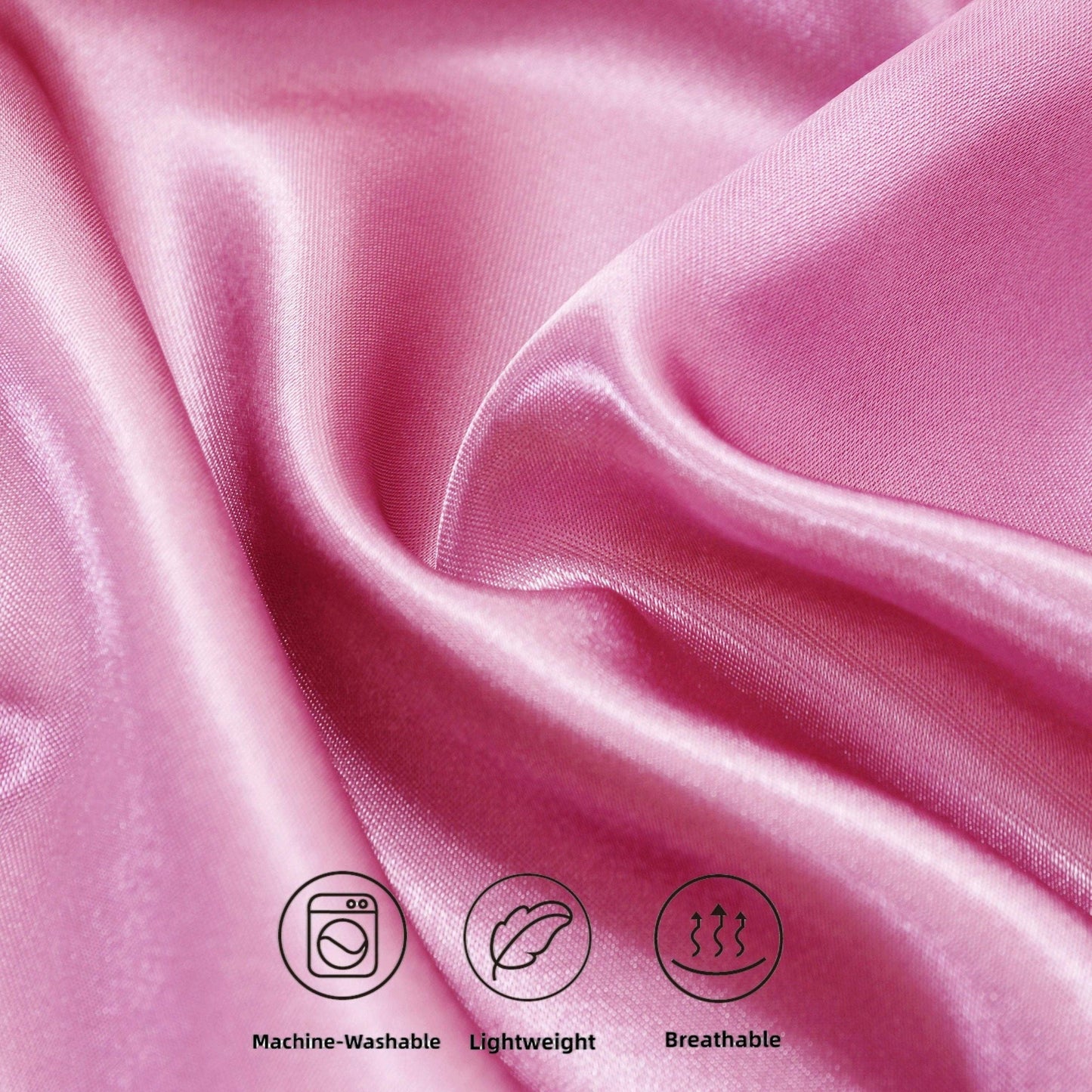 Satin pillow case Pink 60 x 70 cm standard pillow size - Silky satin pillowcase