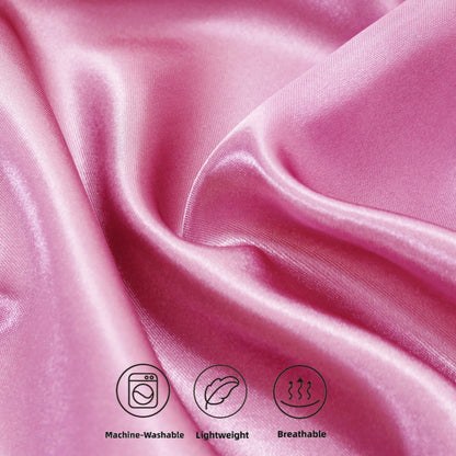 Satin pillow case Pink 60 x 70 cm standard pillow size - Silky satin pillowcase