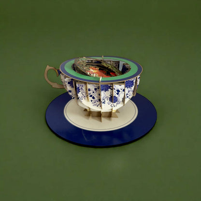 A cup of tea pop up card - Fox (includes envelope)