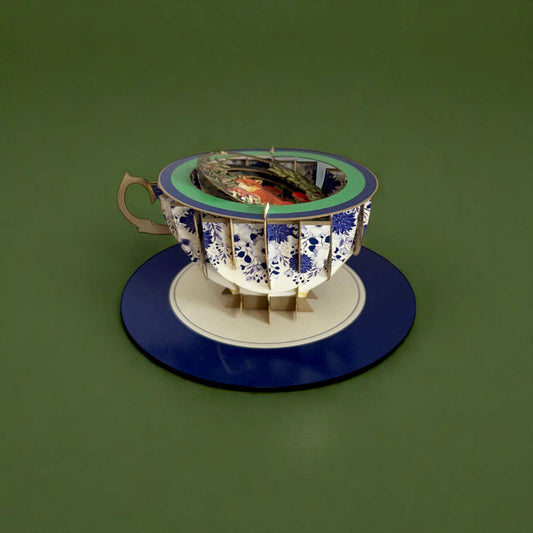 A cup of tea pop up card - Fox (includes envelope)