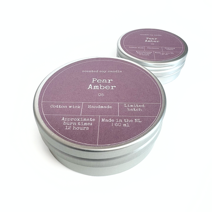 SOY WAX SCENTED CANDLE | AMBER & PEAR: Small