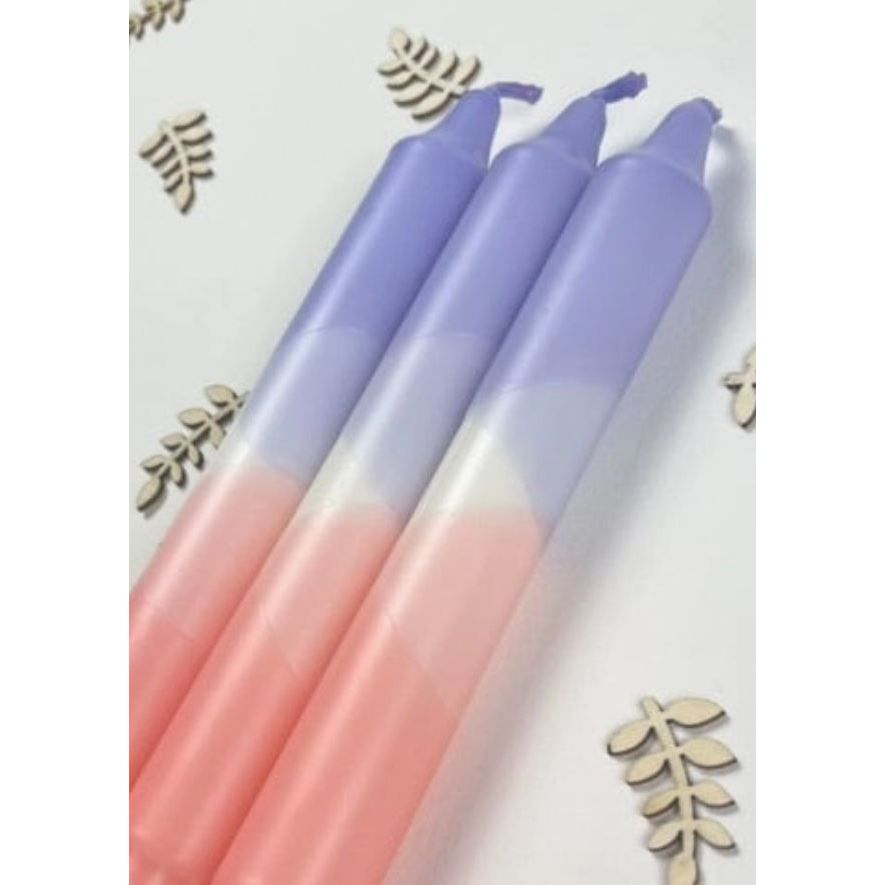 Peach Delight Dip Dye Taper Candle - Duo (2 candles)